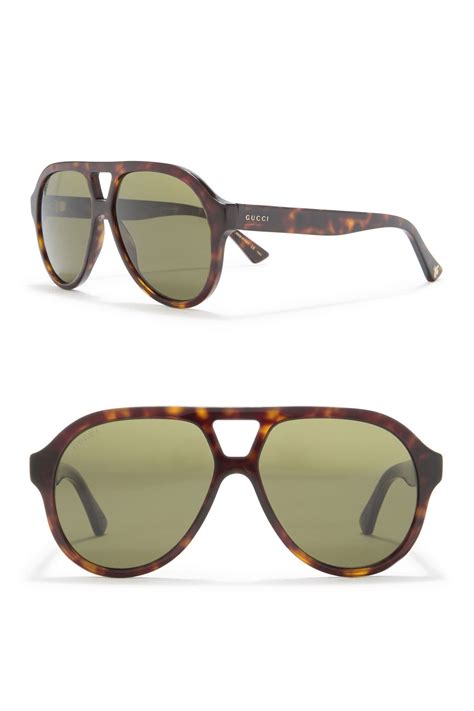 gucci men's retro aviator sunglasses|Gucci 56mm exaggerated aviator sunglasses.